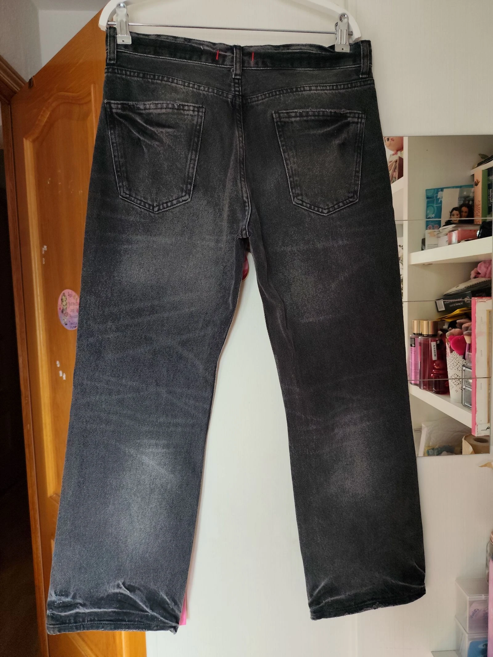 Calça jeans feminina Straight Fit efeito deslavado Zara Tamanho S/36 – photo 11